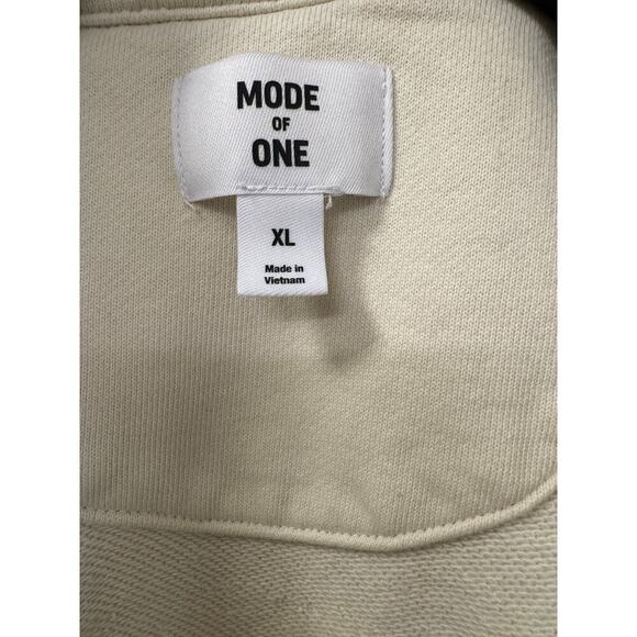 Mode of One Men's XL Cream Relaxed Fit French Terry Cotton Polo Pullover Shirt - Picture 3 of 5